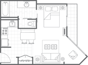 Mountain Valley Lodge Studio Floor Plan