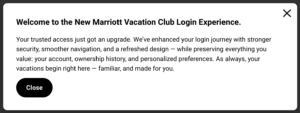 New Marriott Vacation Club Login Experience