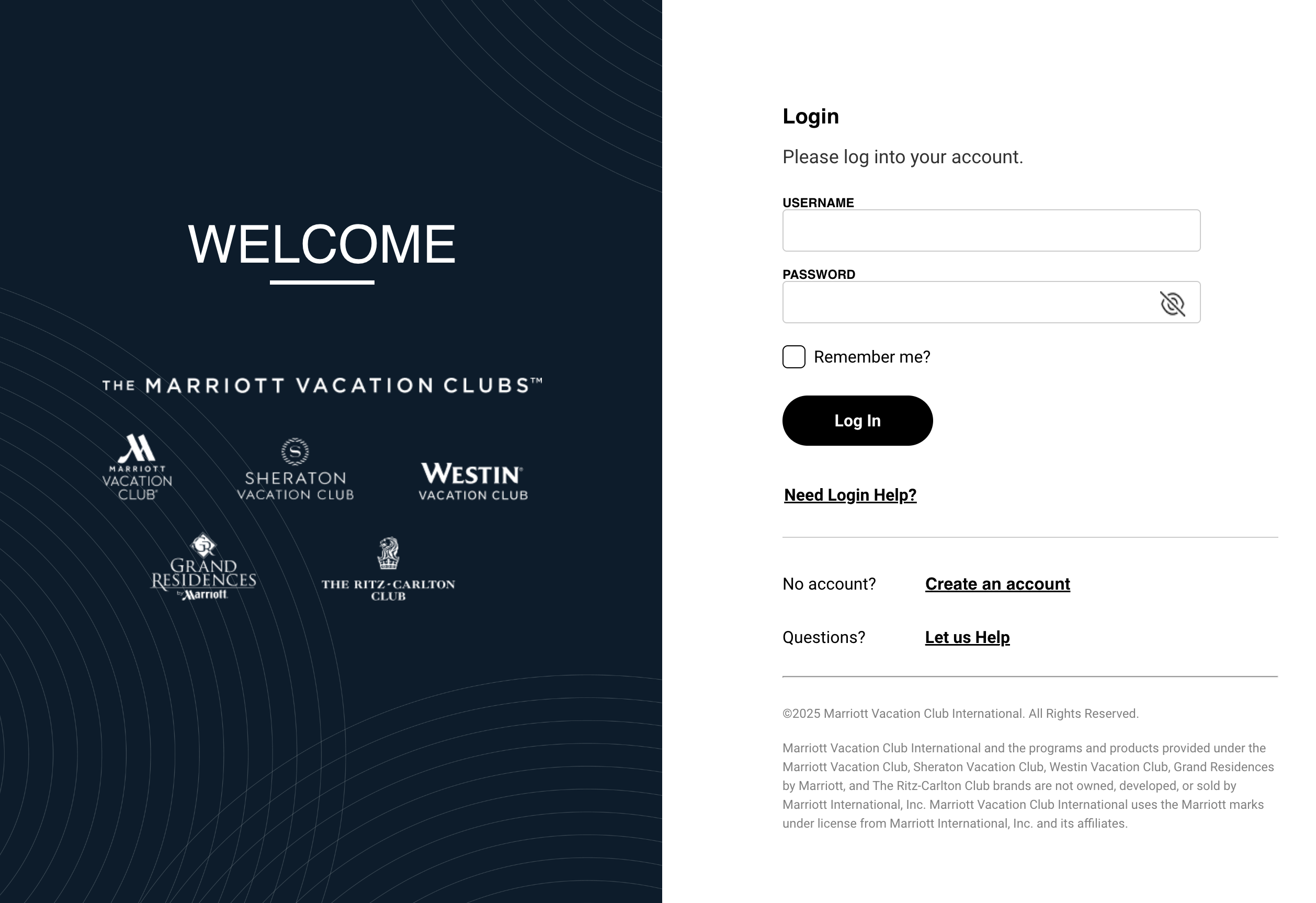 Redesigned Login Page - Marriott owner website