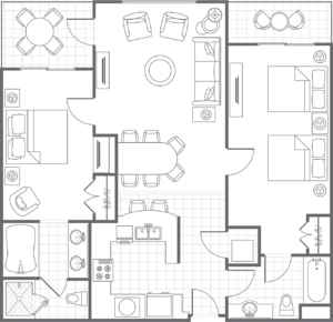 Two-Bedroom Villa Frenchmans Cove Floor Plan