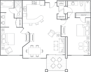Two-Bedroom Villa Legends Edge Floor Plan