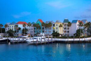 harborside exterior buildings view from marina
