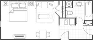 Marriott Village France Studio Floor Plan