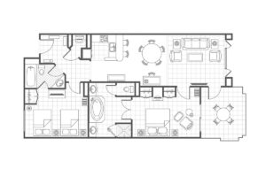 Phuket Beach Club Two-Bedroom Apartment Floor Plan