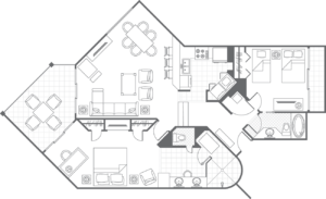 Sabal Palms Two-Bedroom Villa Floor Plan