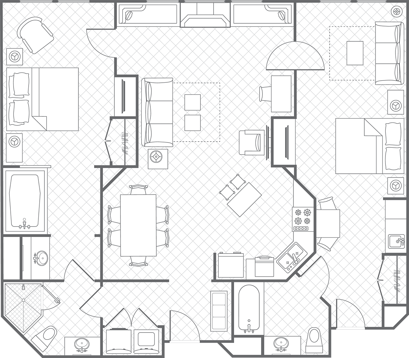 Summit Watch Two-Bedroom Villa Floor Plan