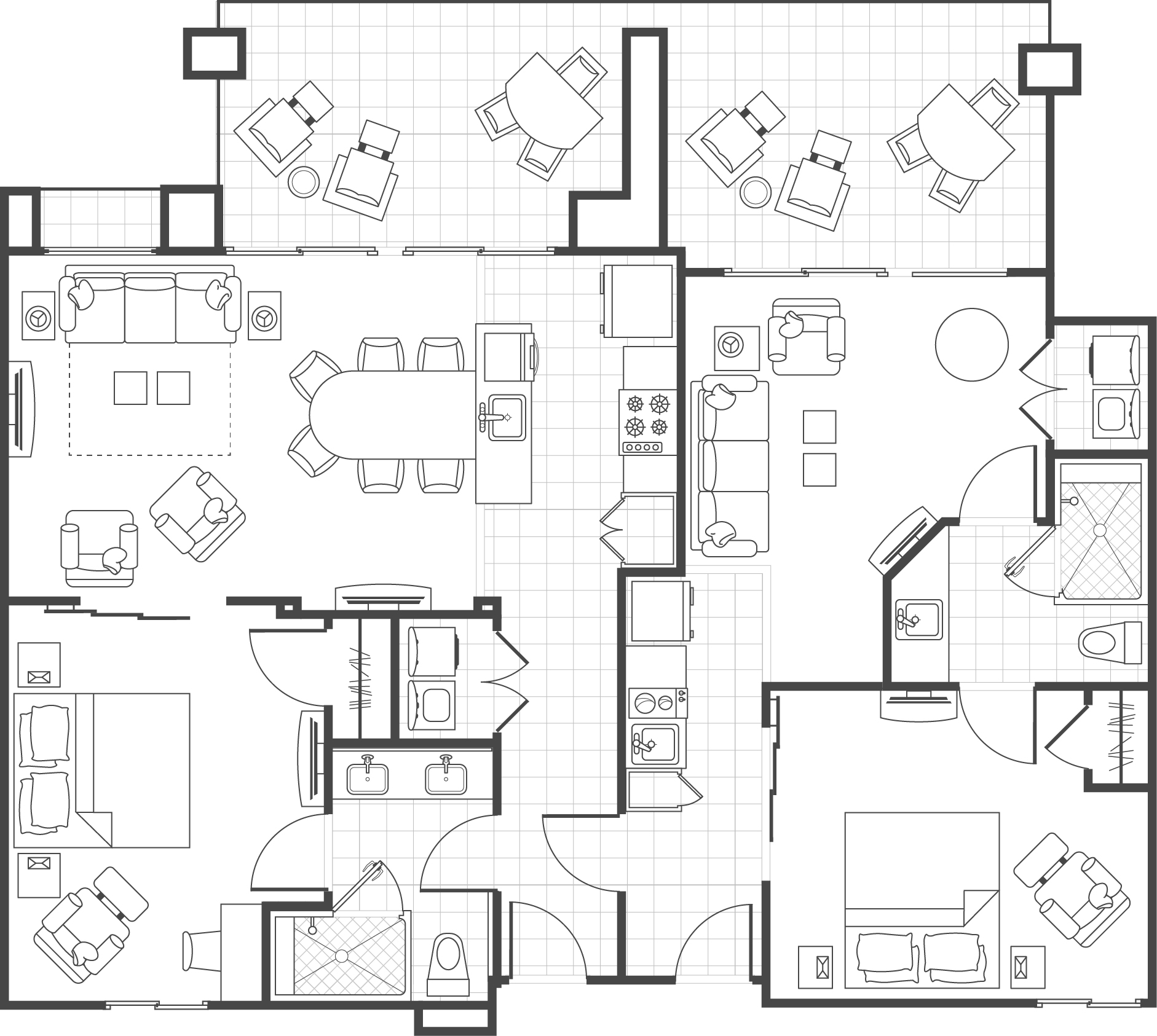 The Enclaves Two-Bedroom Larger Villa Floor Plan