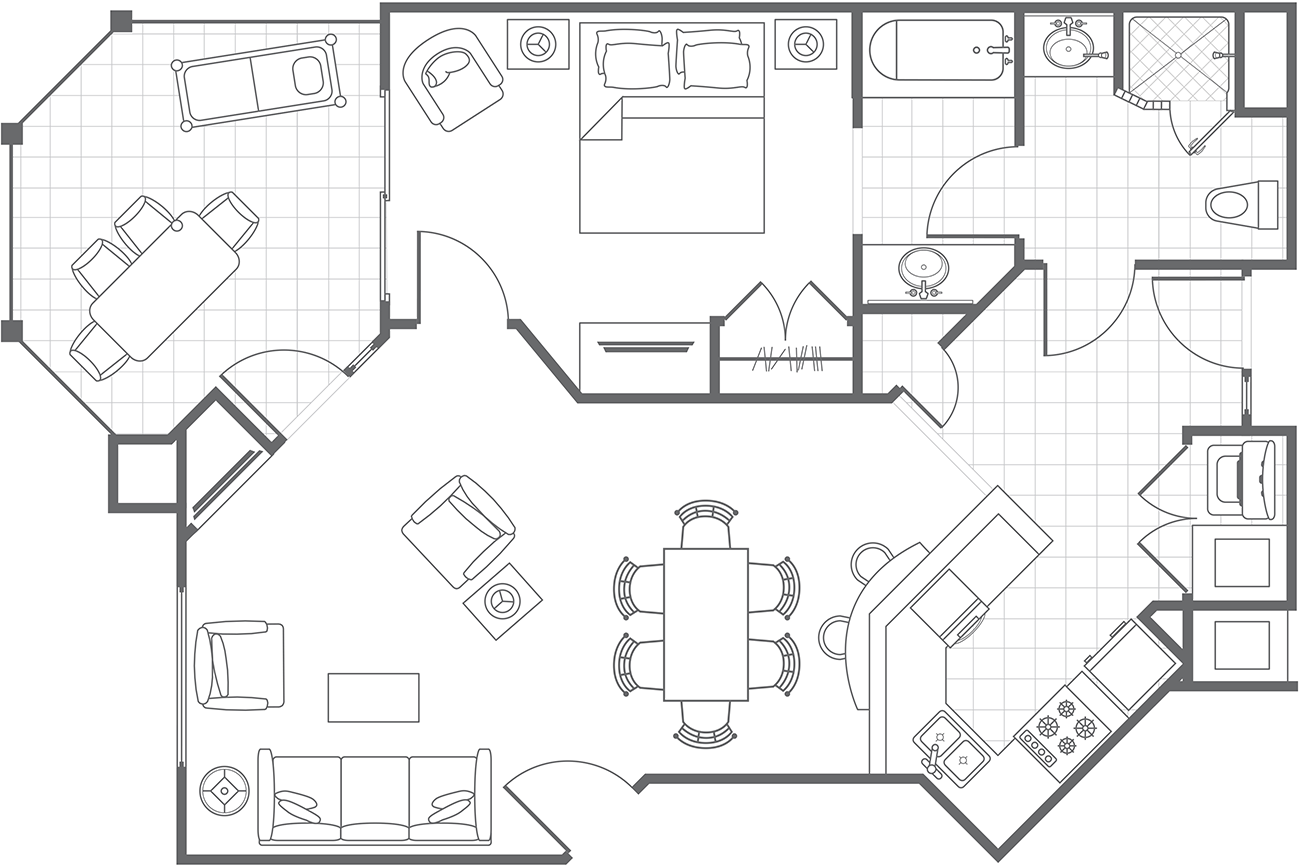 The Enclaves Typical One-Bedroom Villa Floor Plan