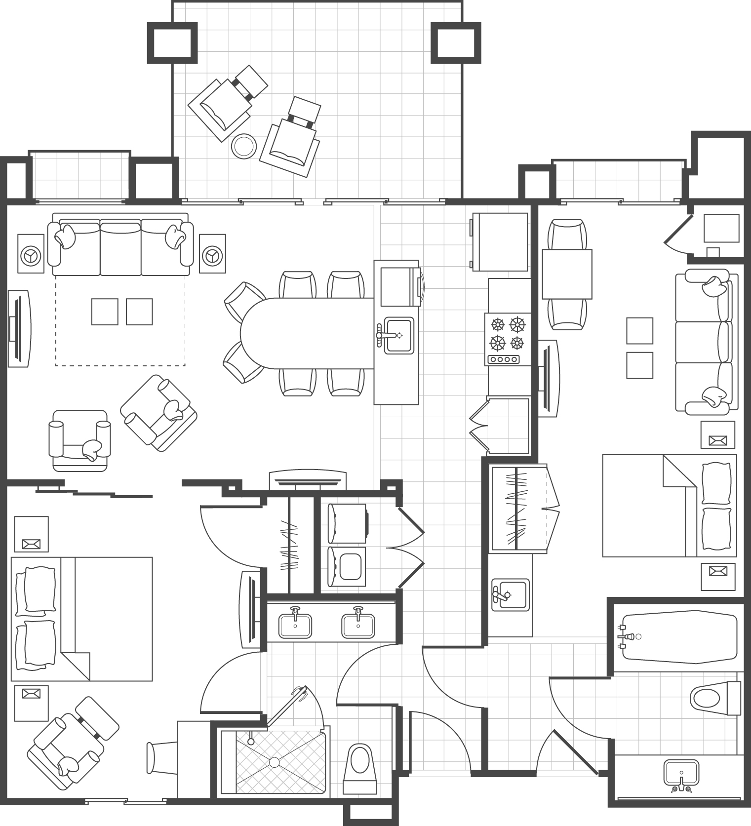The Enclaves Typical Two-Bedroom Villa Floor Plan