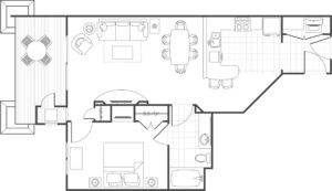Willow Ridge One-Bedroom Floor Plan