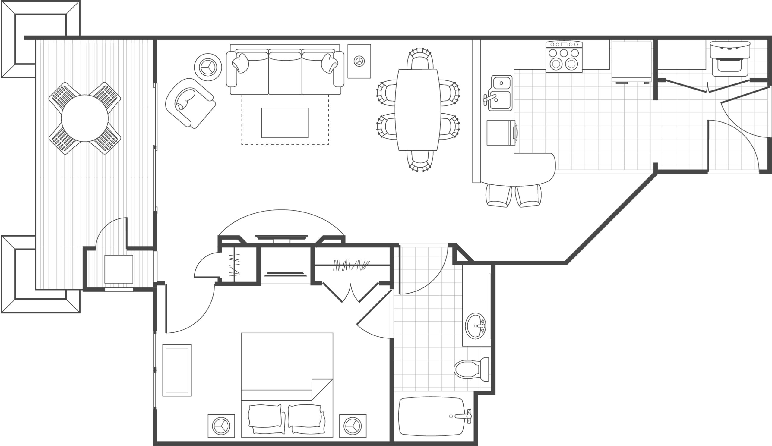 Willow Ridge One-Bedroom Floor Plan