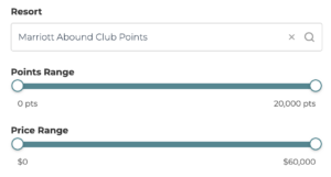 Form adapting to a points-based resort selection