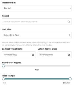 Rental mode with Flexible Travel Dates and Nights slider