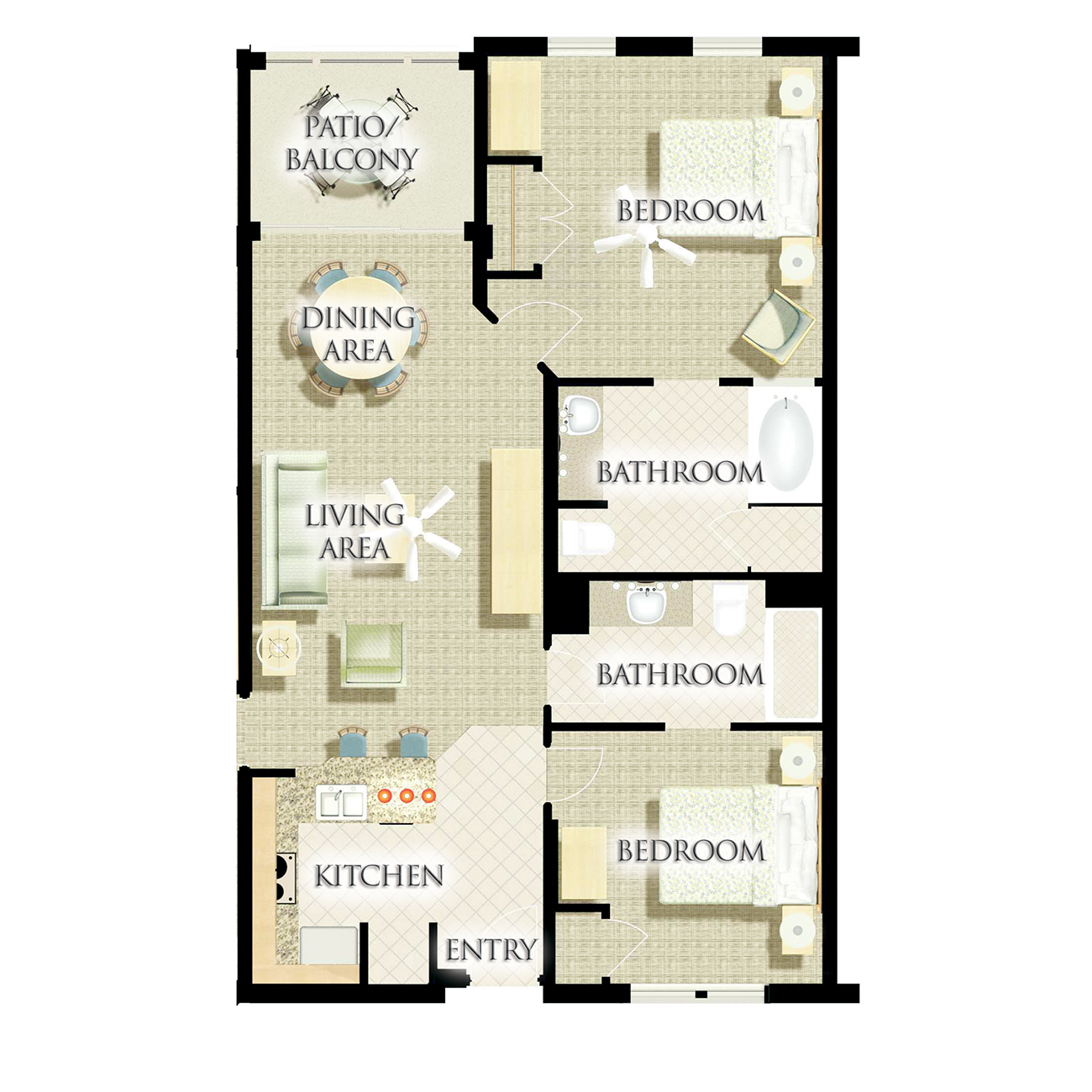 Harborside Two-Bedroom Villa floor plan