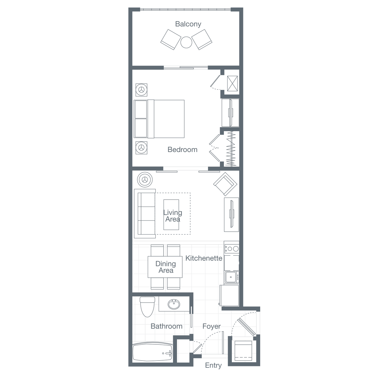 Sheraton Broadway Resort One-Bedroom Villa Floor Plan