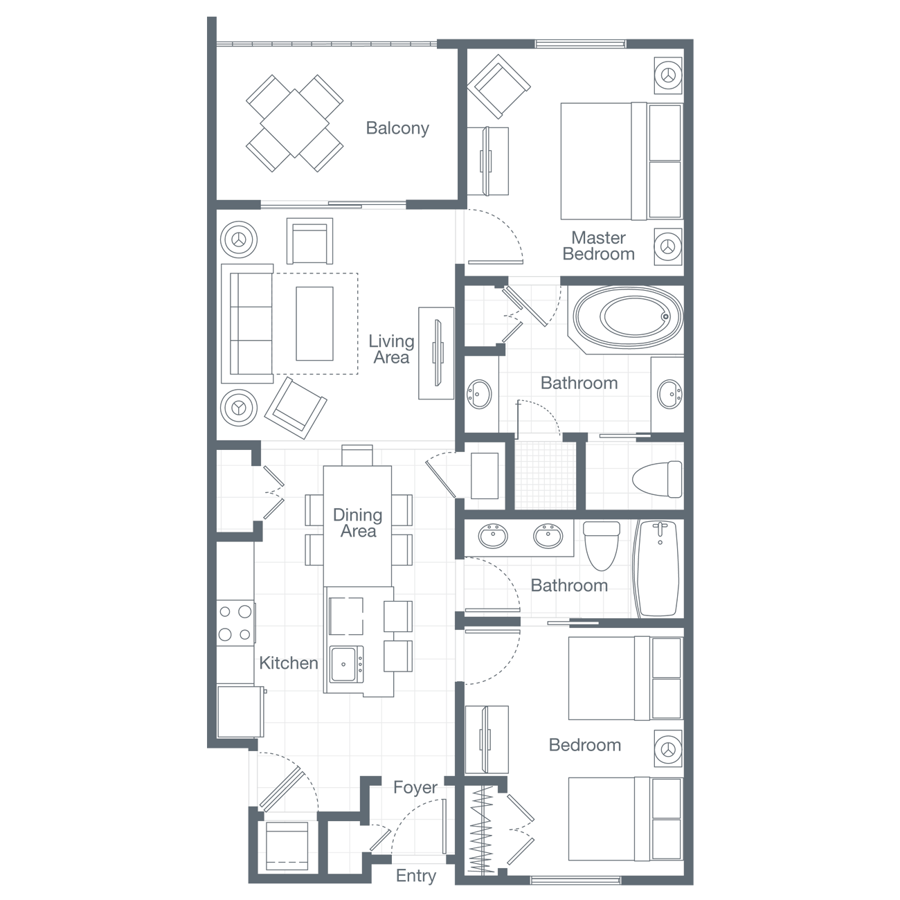 Sheraton Broadway Resort Two-Bedroom Villa floor plan