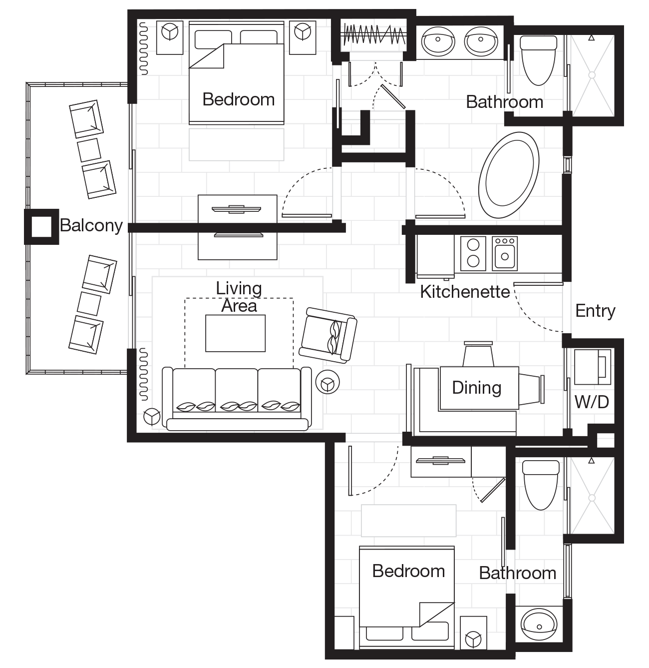Sheraton Kauai Resort Villas Two Bedroom Floor Plan