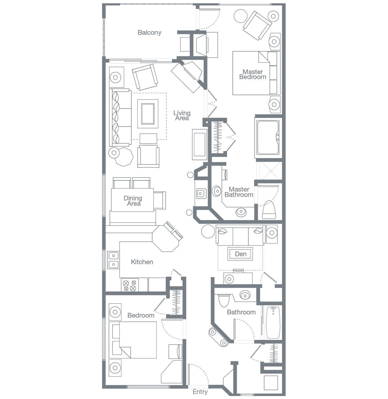 Sheraton Lakeside Terrace Villas at Mountain Vista Two-Bedroom Lockoff Villa floor plan