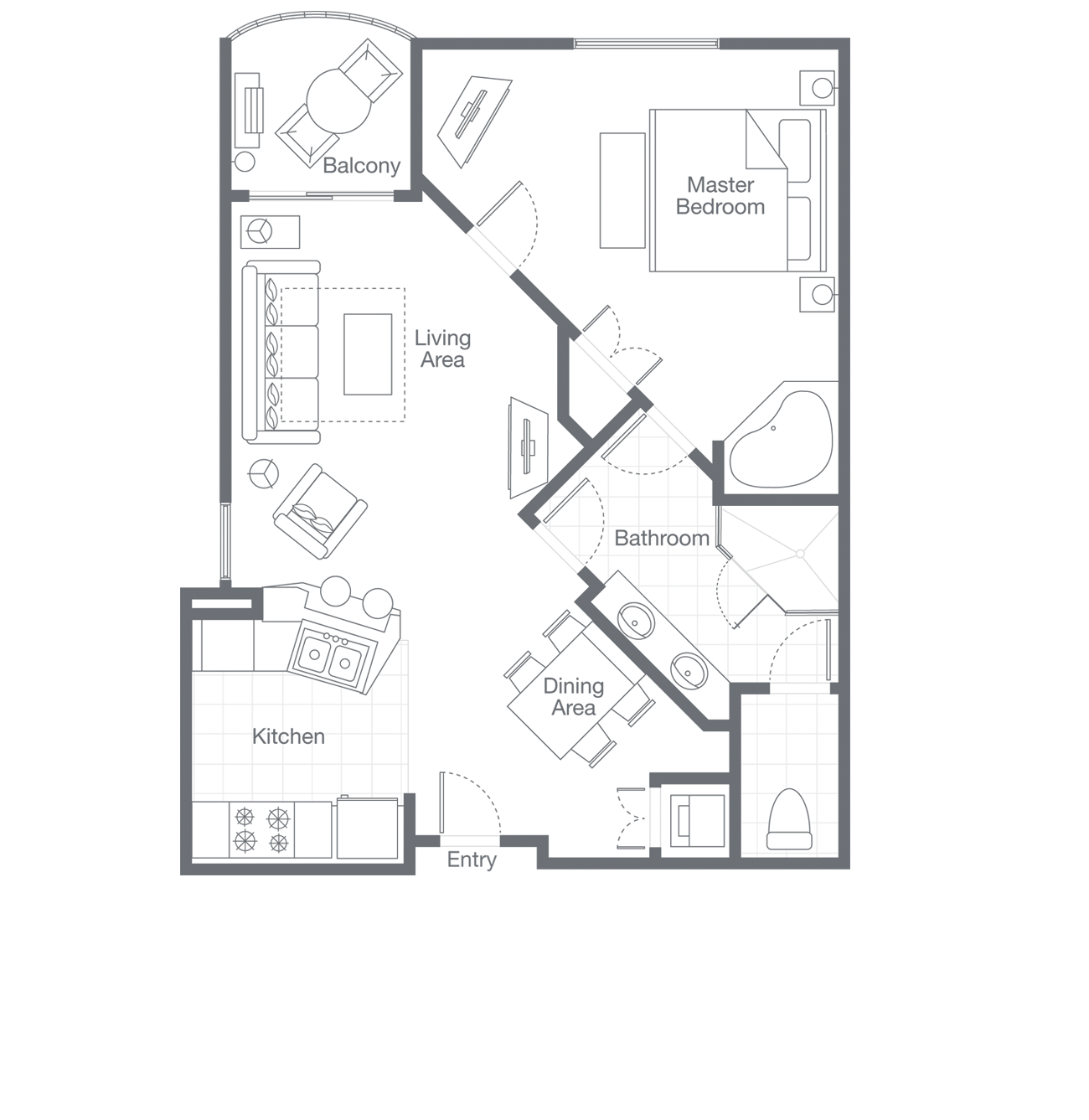 Sheraton Mountain Vista One-Bedroom Premium Villa floor plan