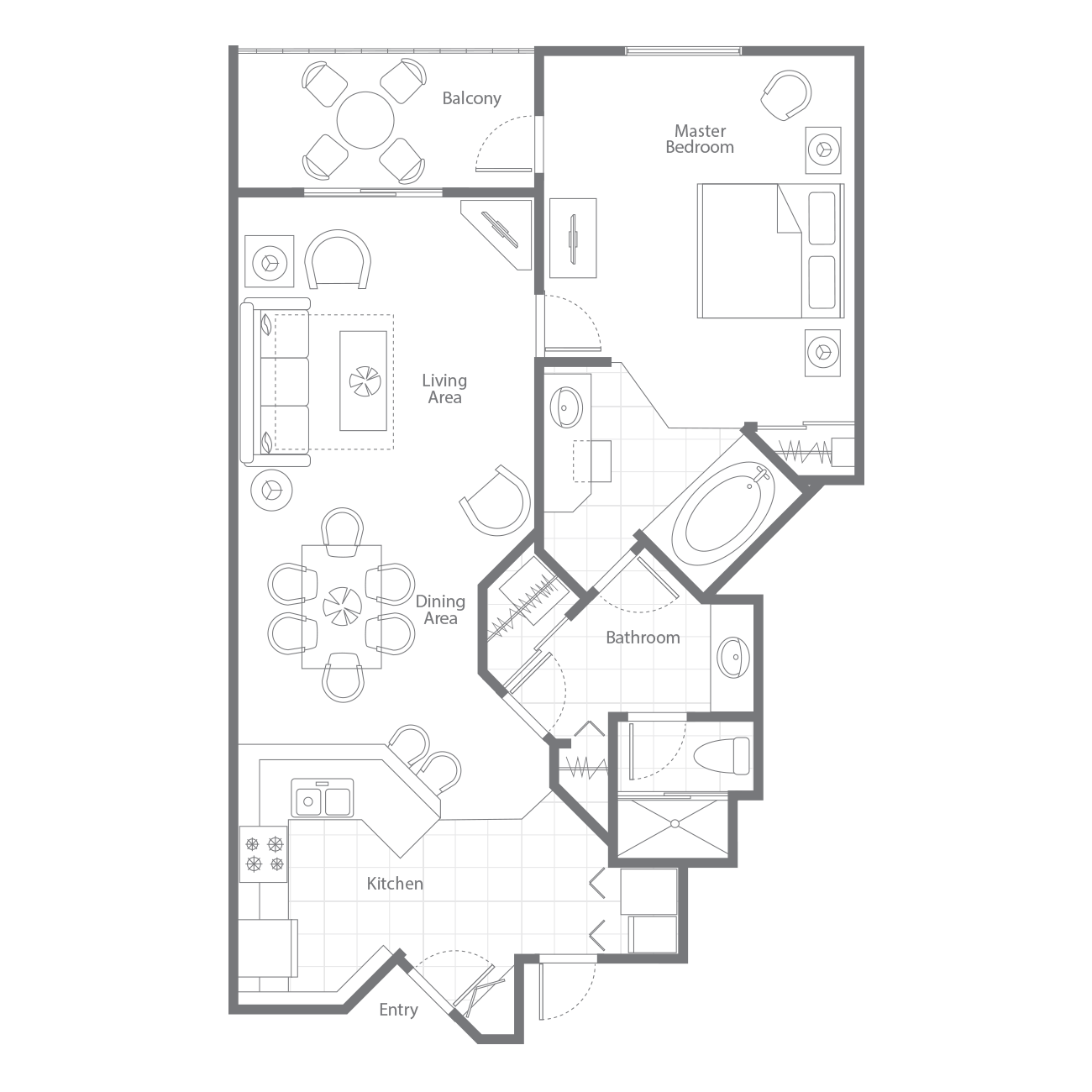 Sheraton PGA Vacation Resort One-Bedroom Premium Villa floor plan