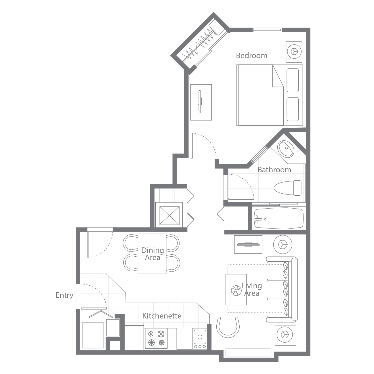 Sheraton PGA Vacation Resort One-Bedroom Villa floor plan