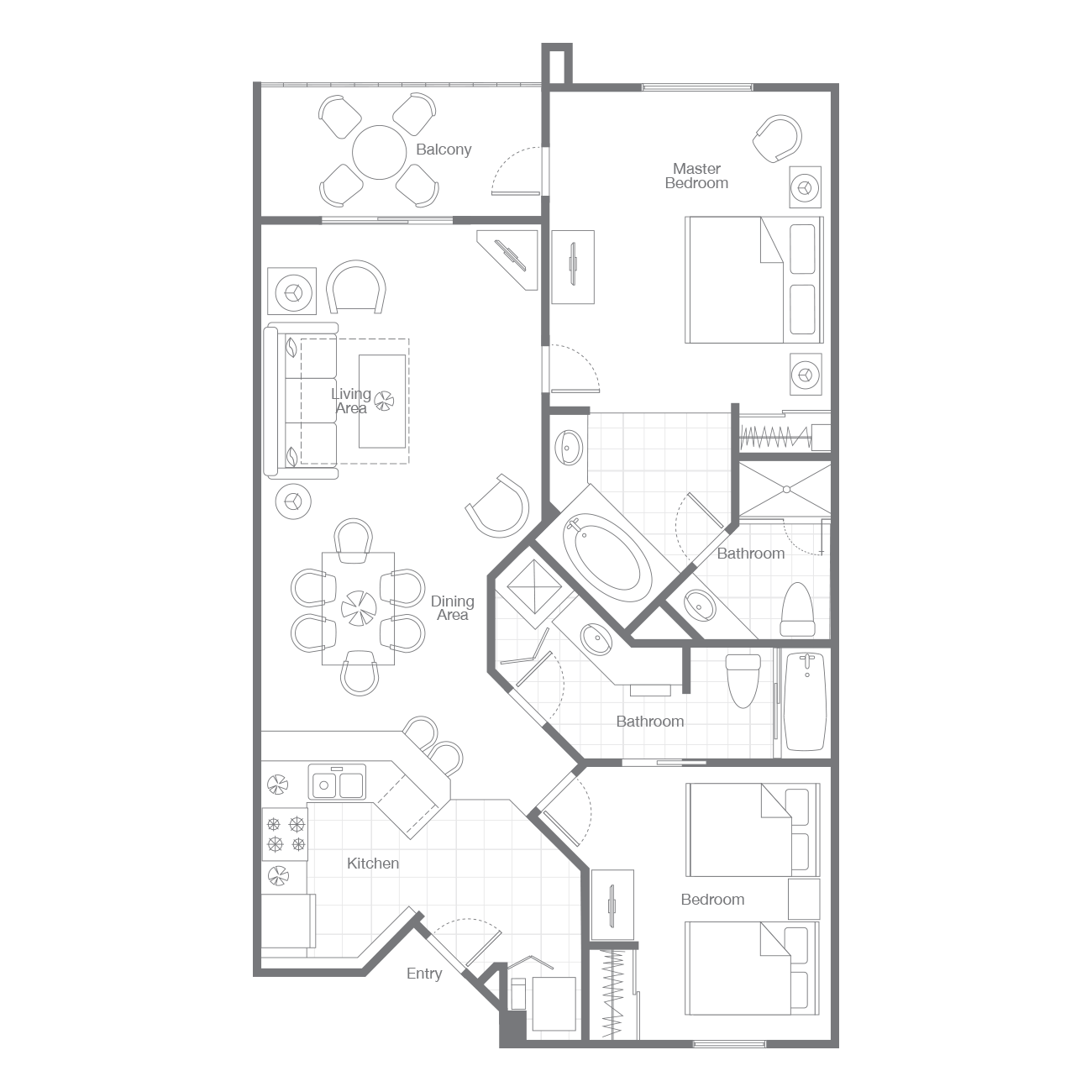 Sheraton PGA Vacation Resort Two-Bedroom Villa floor plan