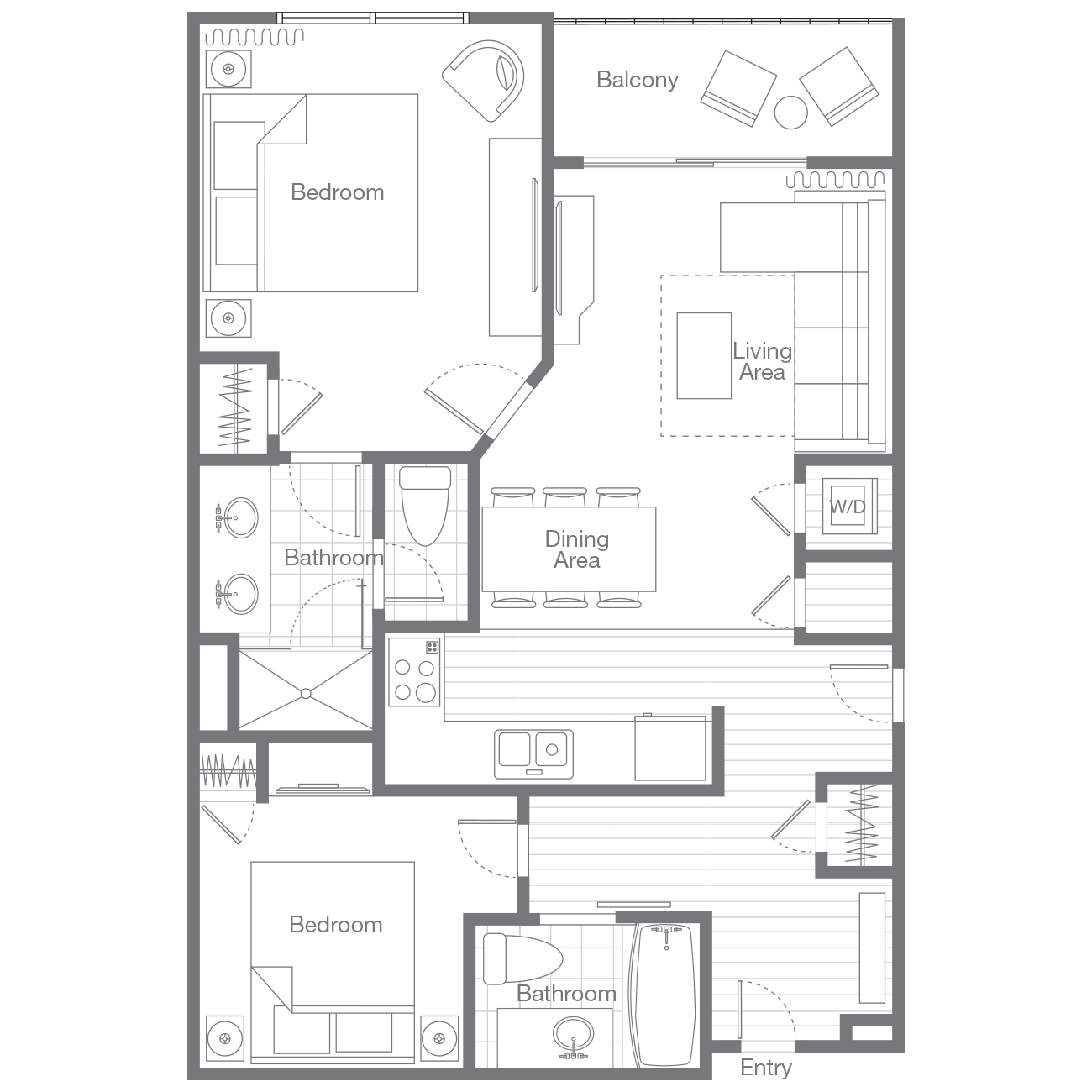 Sheraton Steamboat 2br Small 760sqft floor plan
