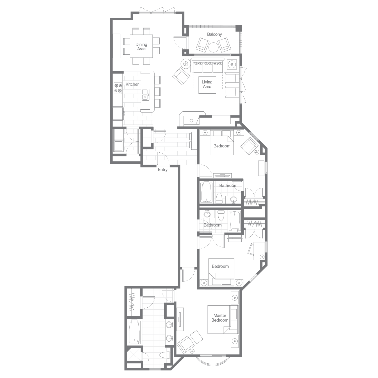 Sheraton Steamboat Resort Three-Bedroom Villa 1946sqft floor plan