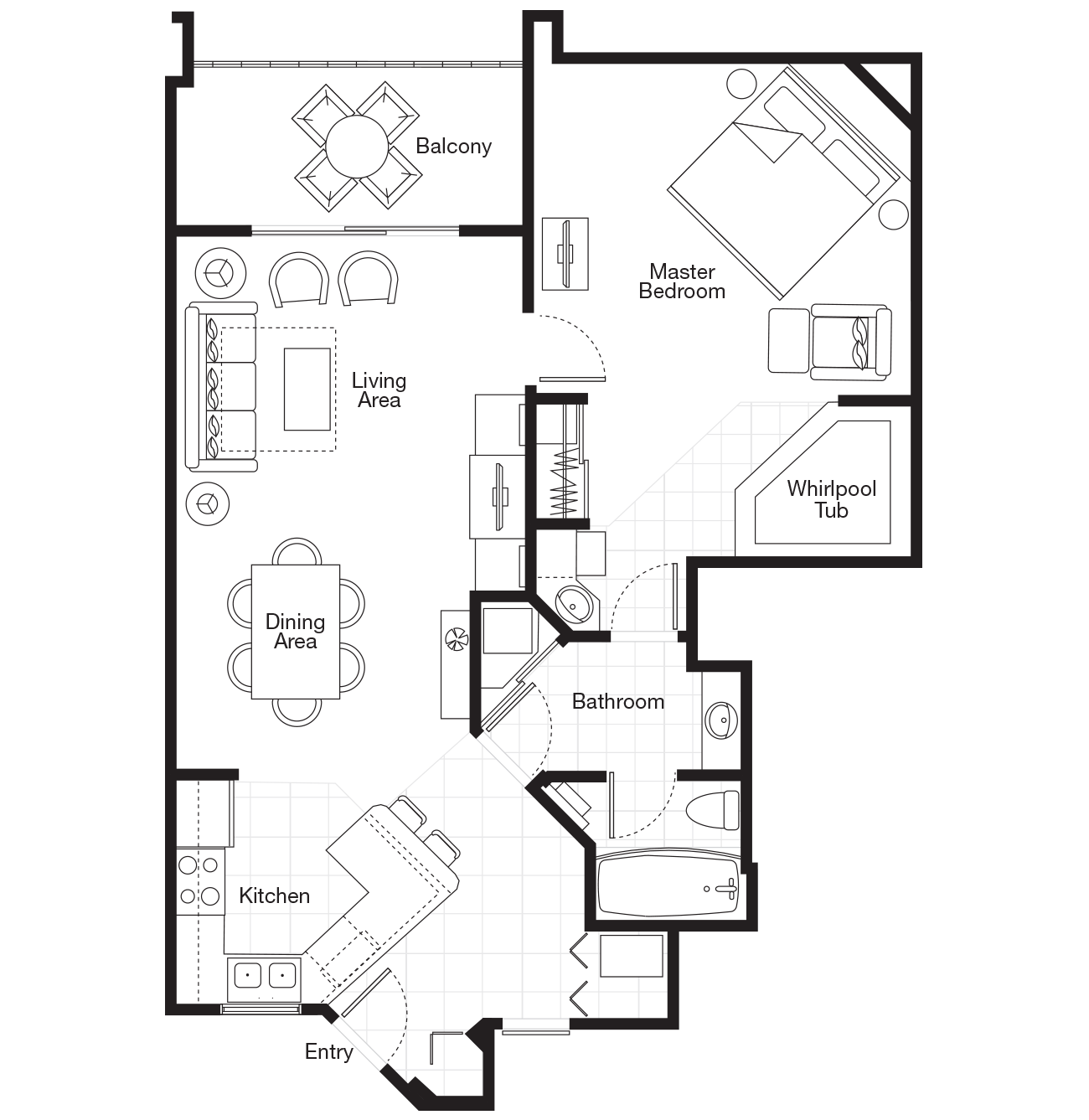 Vistana Resort One-Bedroom Premium Villa floor plan