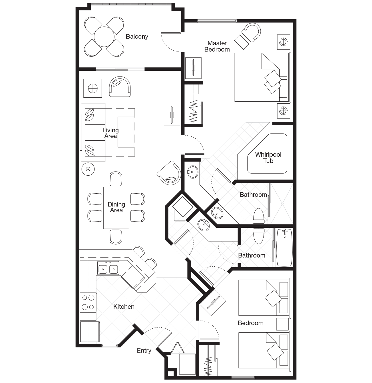 Vistana Resort Two-Bedroom Villa Floor Plan