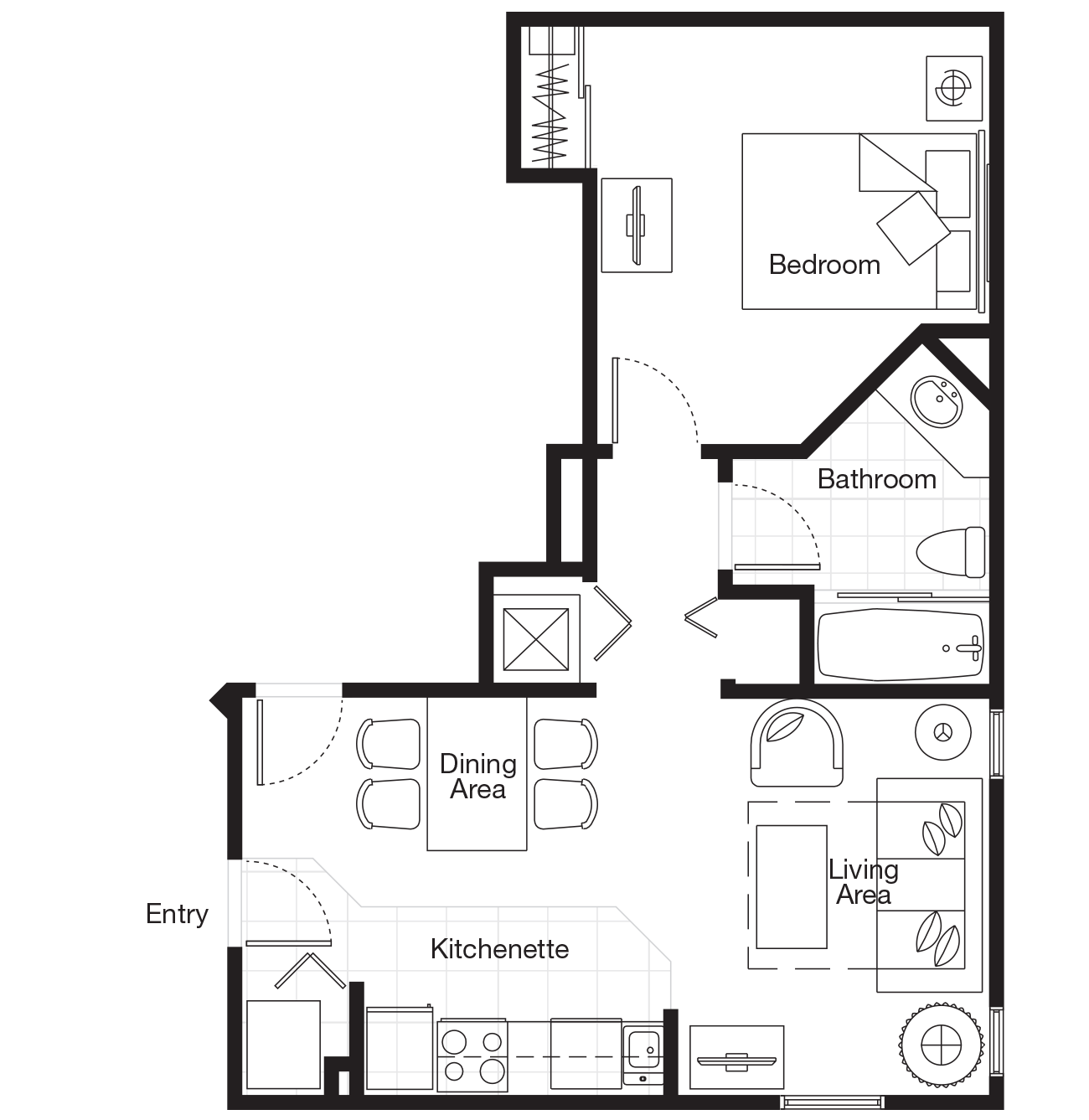 Vistana Resort Typical One-Bedroom Villa floor plan